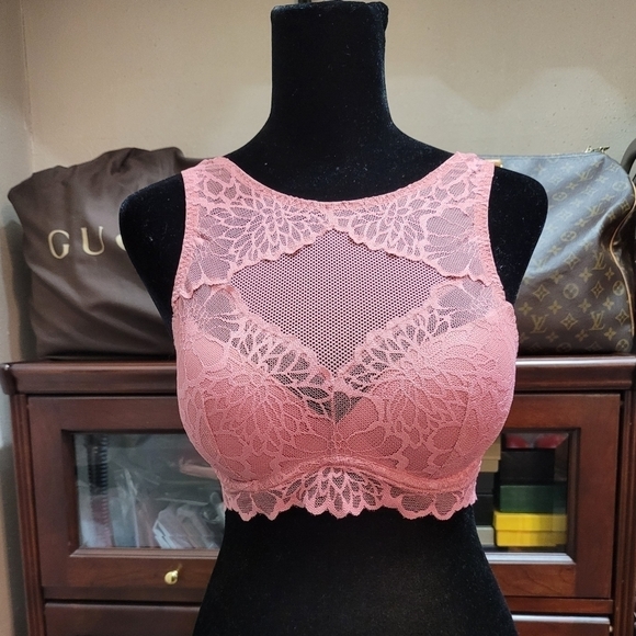 𝅺pink Victoria Secret XS/TP Lace Bralette - Picture 1 of 6